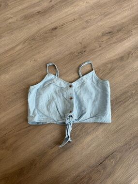 Garage Light Blue Tie-Front Camisole